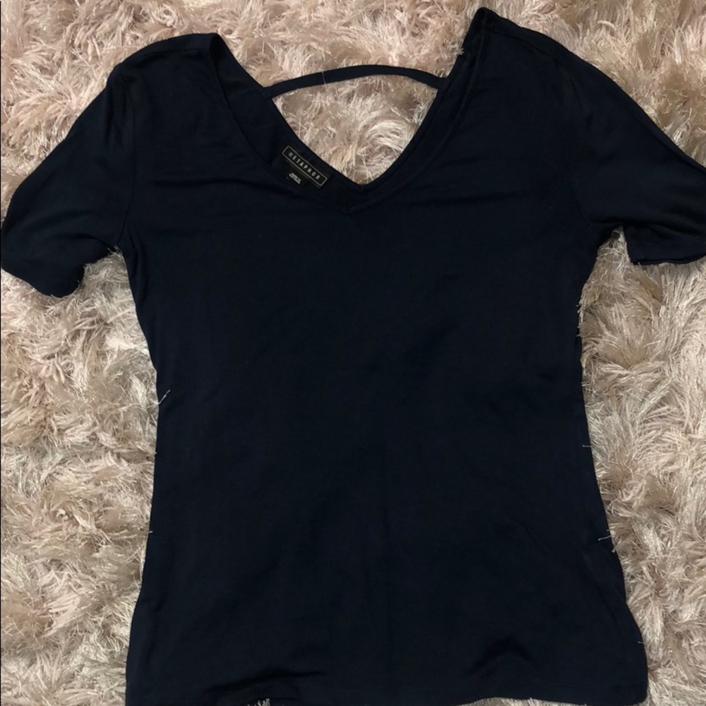 Navy Blue low cut v-neck